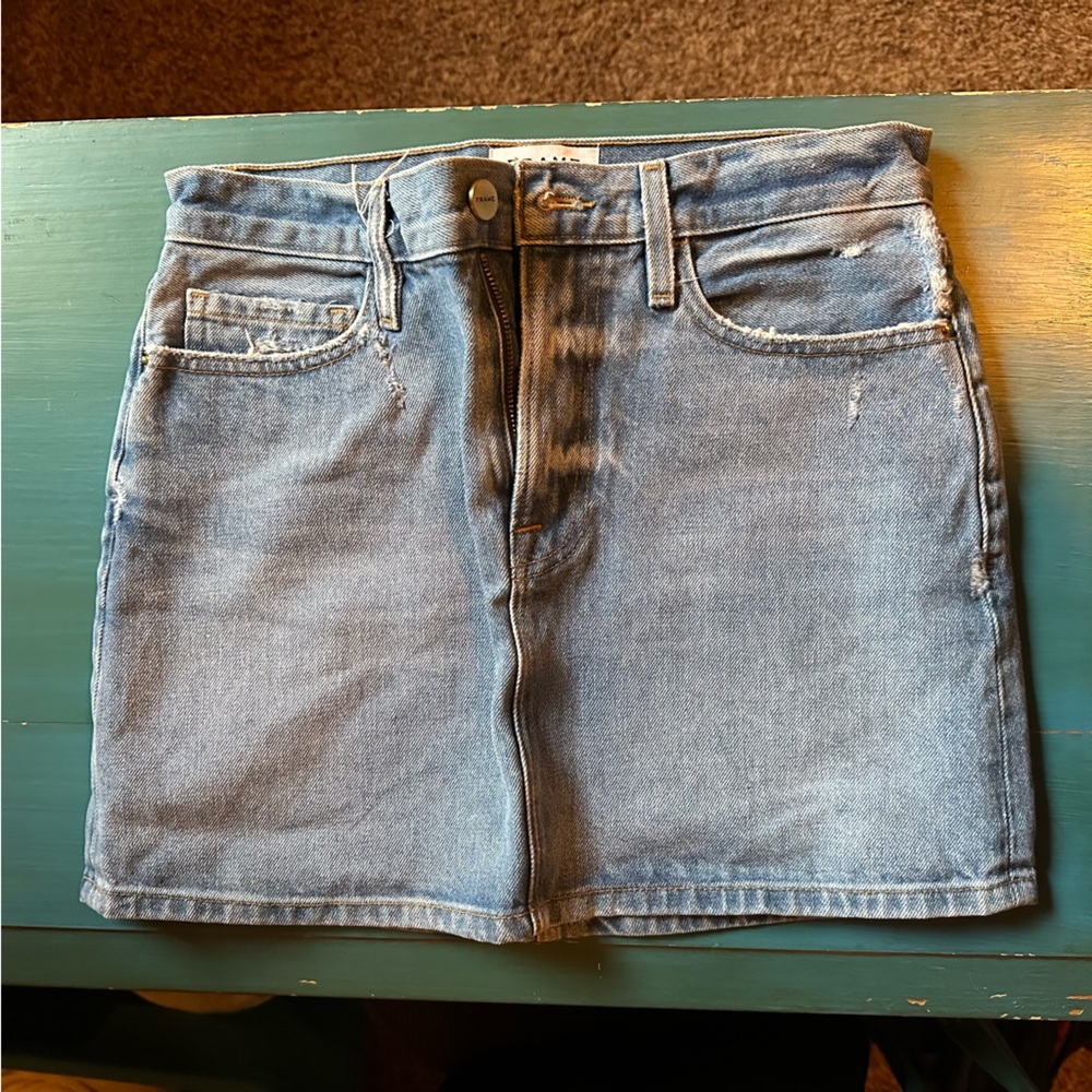 FRAME  Le Mini Skirt in Majorelle Size 26 Denim Jean Skirt EUC